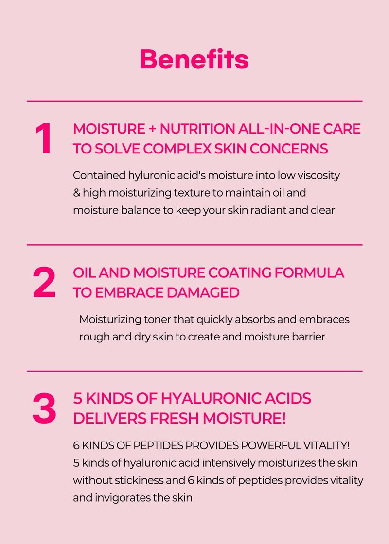 Snp 6 Peptides + 5 Hyaluronic Acid Facial Toner | Moisturizing, Soothing & Firming Korean Skincare for Dry & Sensitive Skin | Daily Face Toner | Peptaronic | 10.8 Fl Oz