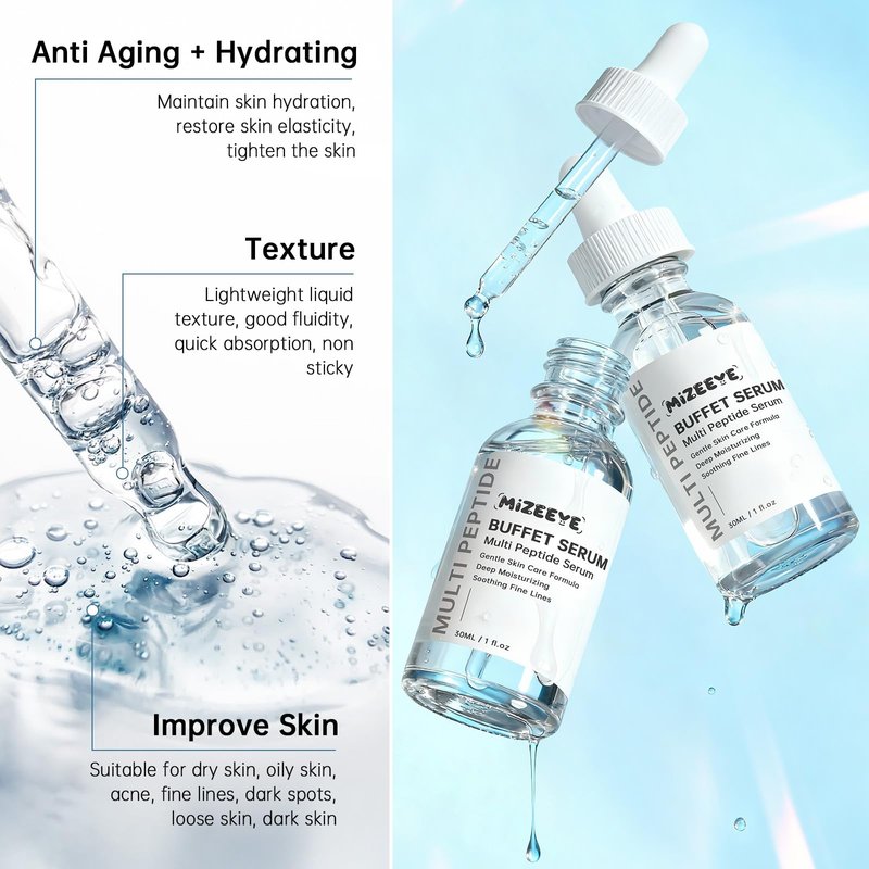 Peptides Serum For Face, 30ML Multi Peptide Face Serum For Anti-aging, Peptide Serum For Moisturizing.