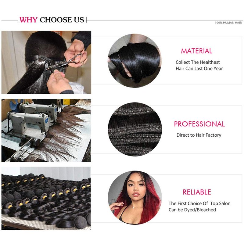 10 Inch Short Human Hair Bundles - Natural Color 100% Unprocessed Brazilian Virgin Hair | 4 Bundles