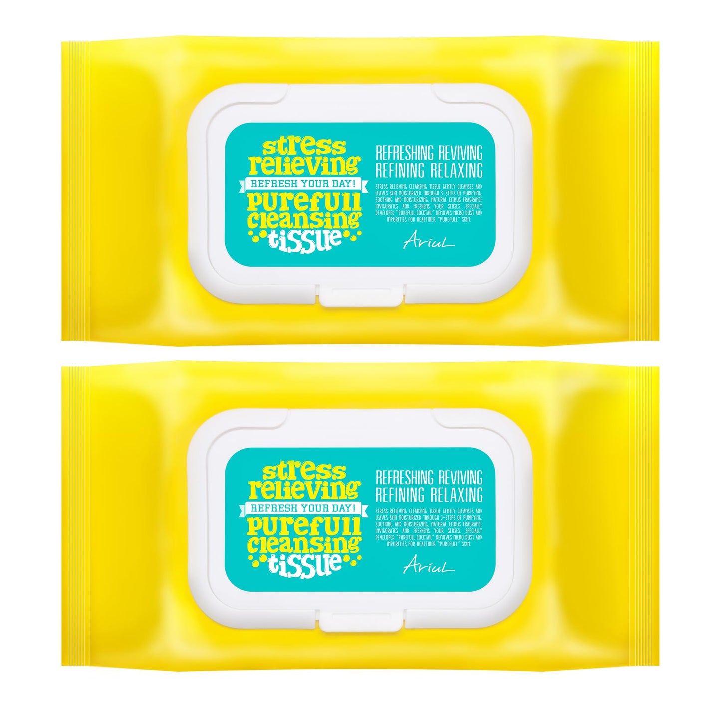 Ariul Purefull Gentle Cleansing Wipes – Soothing & Hydrating Makeup Remover Wipes, Non-Sticky Fresh Finish, Mild Acidic pH, Effective Cleansing, Korean Skincare (80 Sheets x 2 Pack)
