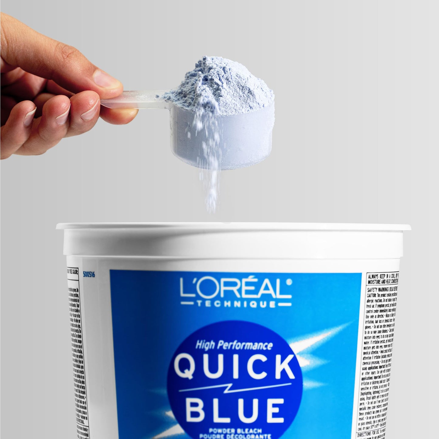 L'Oréal Technique Quick Blue High Performance Bleach - Professional Hair Bleaching Powder, No Drip Formula, Extra Strength Lightening Action Lifts Up To 7 Levels, Single Application,1 Pound