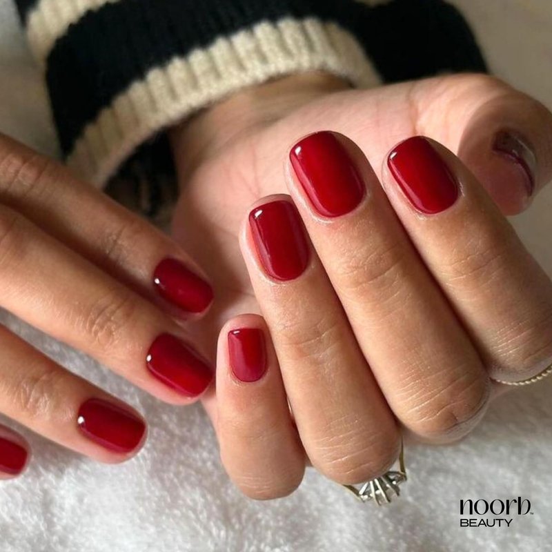 noorb beauty Red Gel Polish, Natural Odorless Gel Nail Polish with Organic Pigments, Soak Off UV Gel Nail Polish Colors in Red
