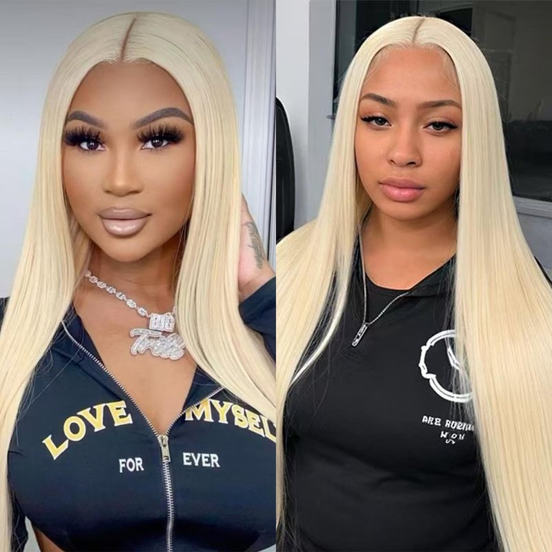 SSSNIVIA Blonde Wig Synthetic Lace Front Wig Glueless 13x4 HD Lace Front Wigs Pre Plucked 613 Long Straight Ready to Wear Wigs for Black Women 26 Inch