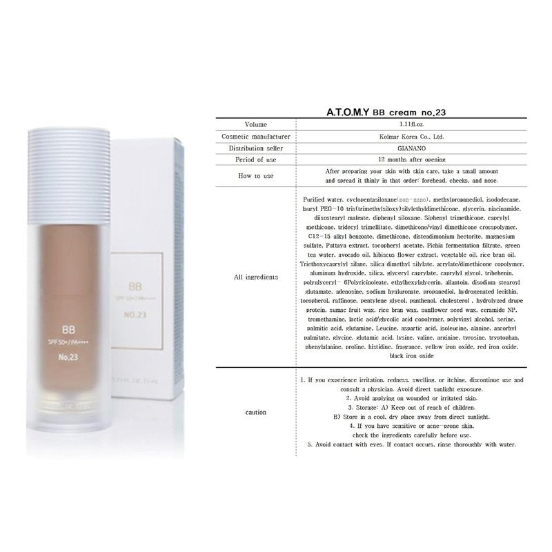 BB Cream for Natural Skin Tone - Moist Formula | 1.11 fl. oz. (No. 23, Natural Beige)