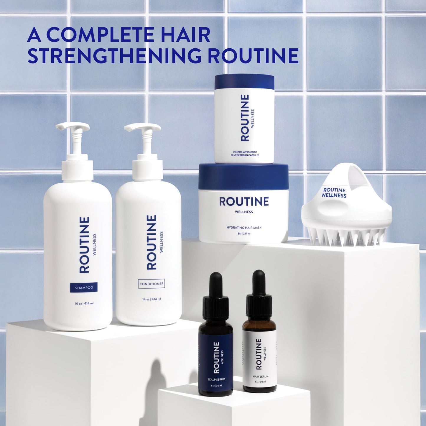 Routine Wellness Anti-Thinning Shampoo and Conditioner Set for Thinning Hair - Biotin DHT Blocker Women & Men - Color Safe Shampoo for Hair Loss & Healthier Hair (Pack of 2)