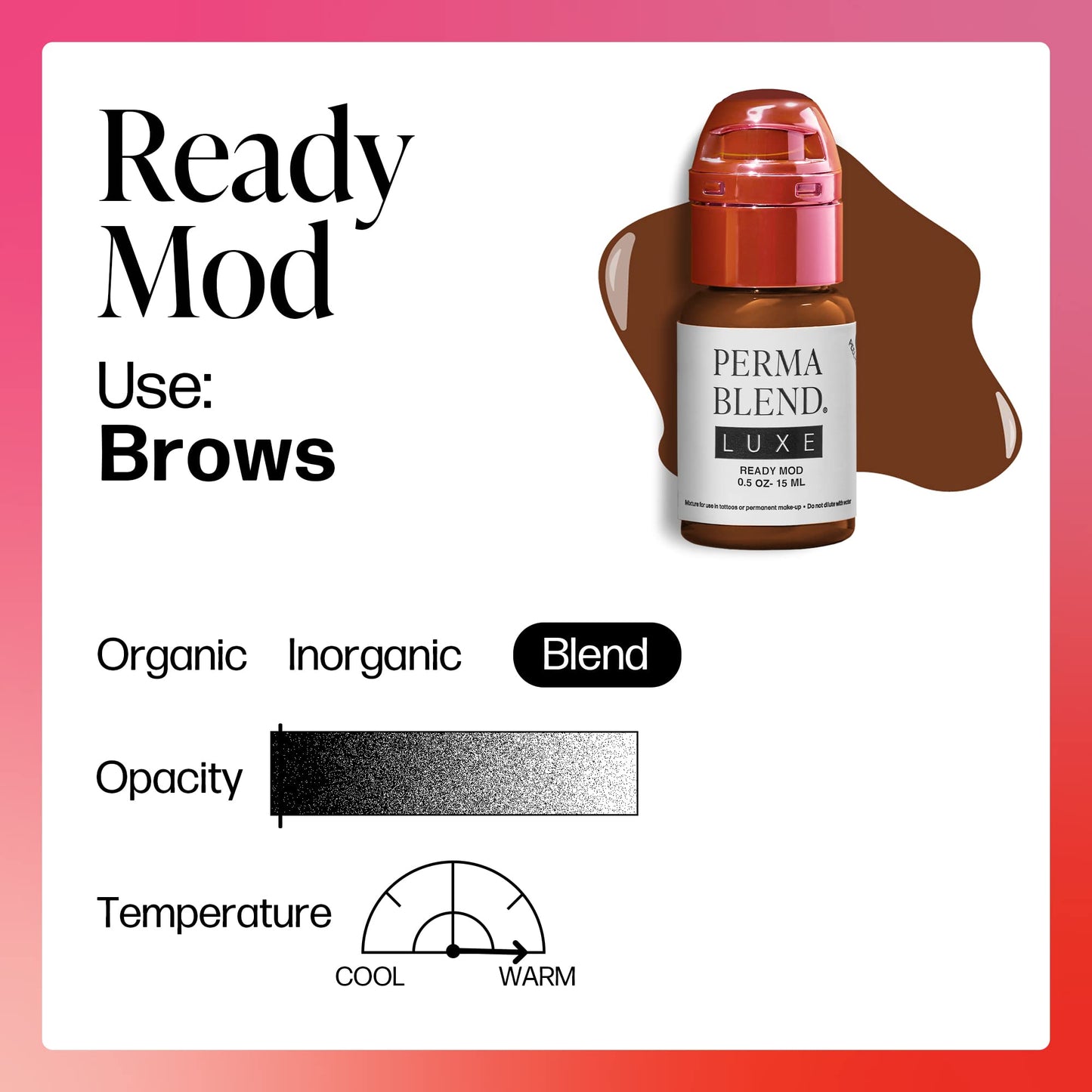Perma Blend Luxe - Ready Mod - Microblading Ink Modifier - Professional Tattoo Ink - Enhance Ink Color - Vegan (0.5 oz)