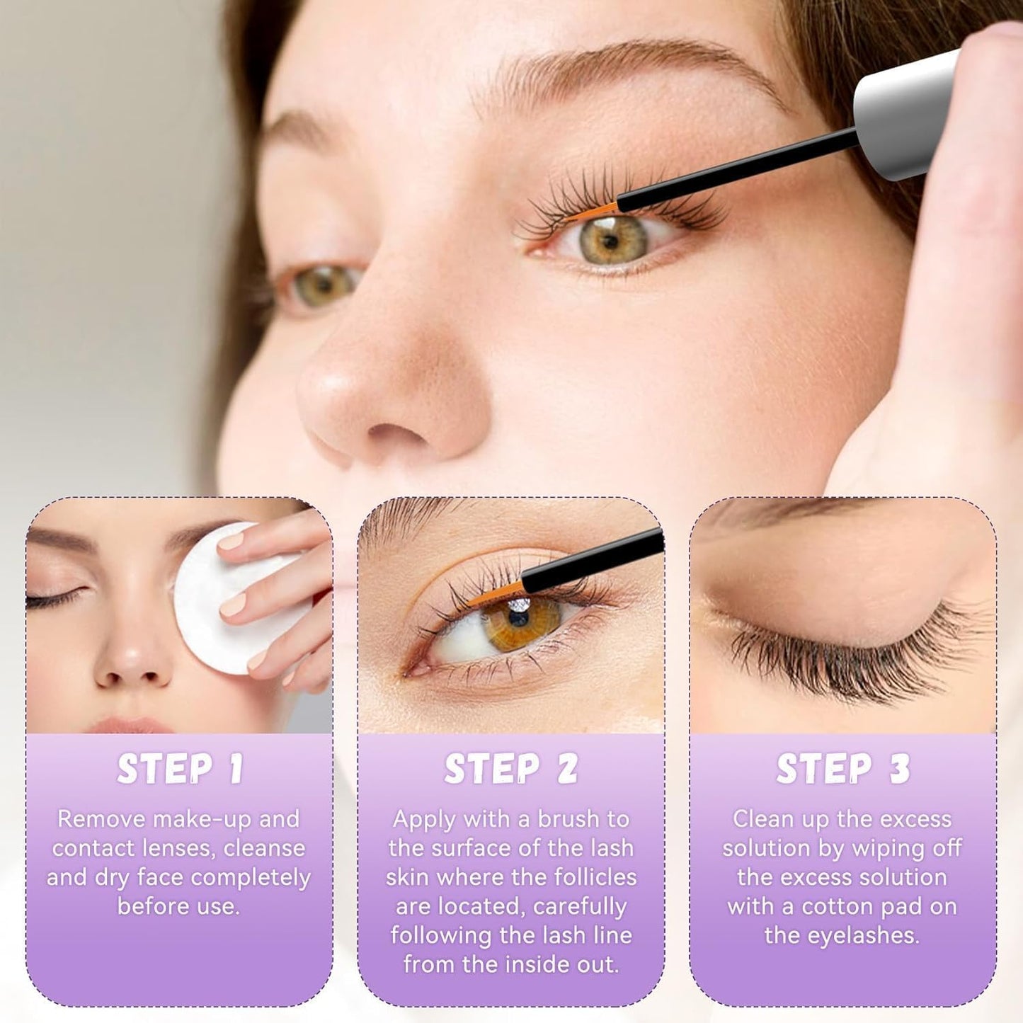 Lash Growth Serum - Gentle Daily Nourishing Treatment for Longer Thicker Fuller Lashes - Vegan Cruelty-Free Sensitive Eyes Safe (5ml)