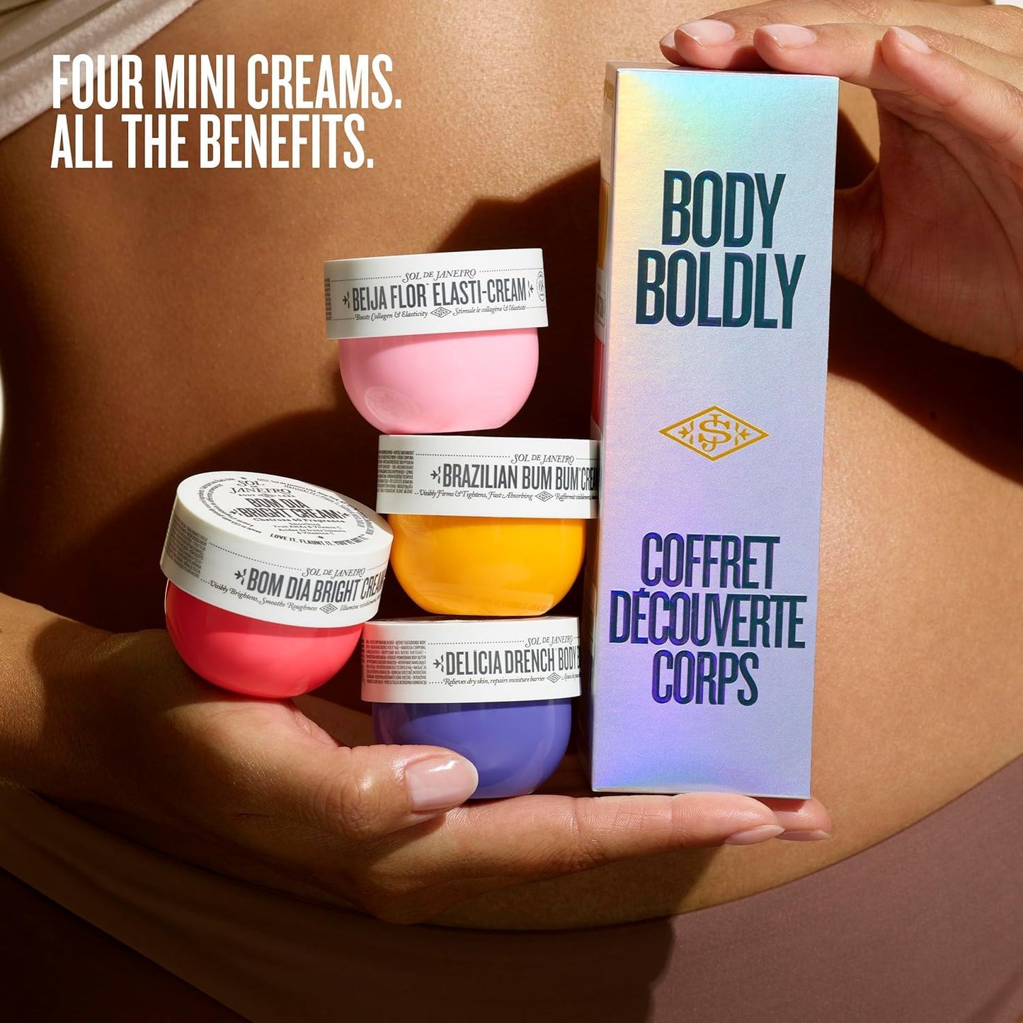 Sol de Janeiro Body Boldly Body Cream Discovery Set | Trial Size Beauty Minis | Gift Set | Set of 4 - 25mL | Amazon Exclusive