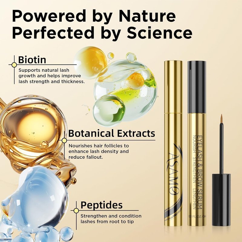 Eyelash & Eyebrow Growth Serum - 2-in-1 Enhancer for Longer, Thicker Lashes | Vegan, Cruelty-Free, 3ml
