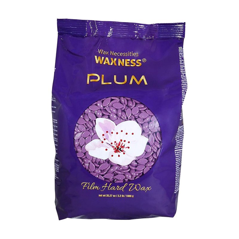 Film Hard Wax Beads - Stripless Professional Plum Scented Wax for Face & Body | 2.2 lb (1 kg) - Smooth Application, Made in Italy
