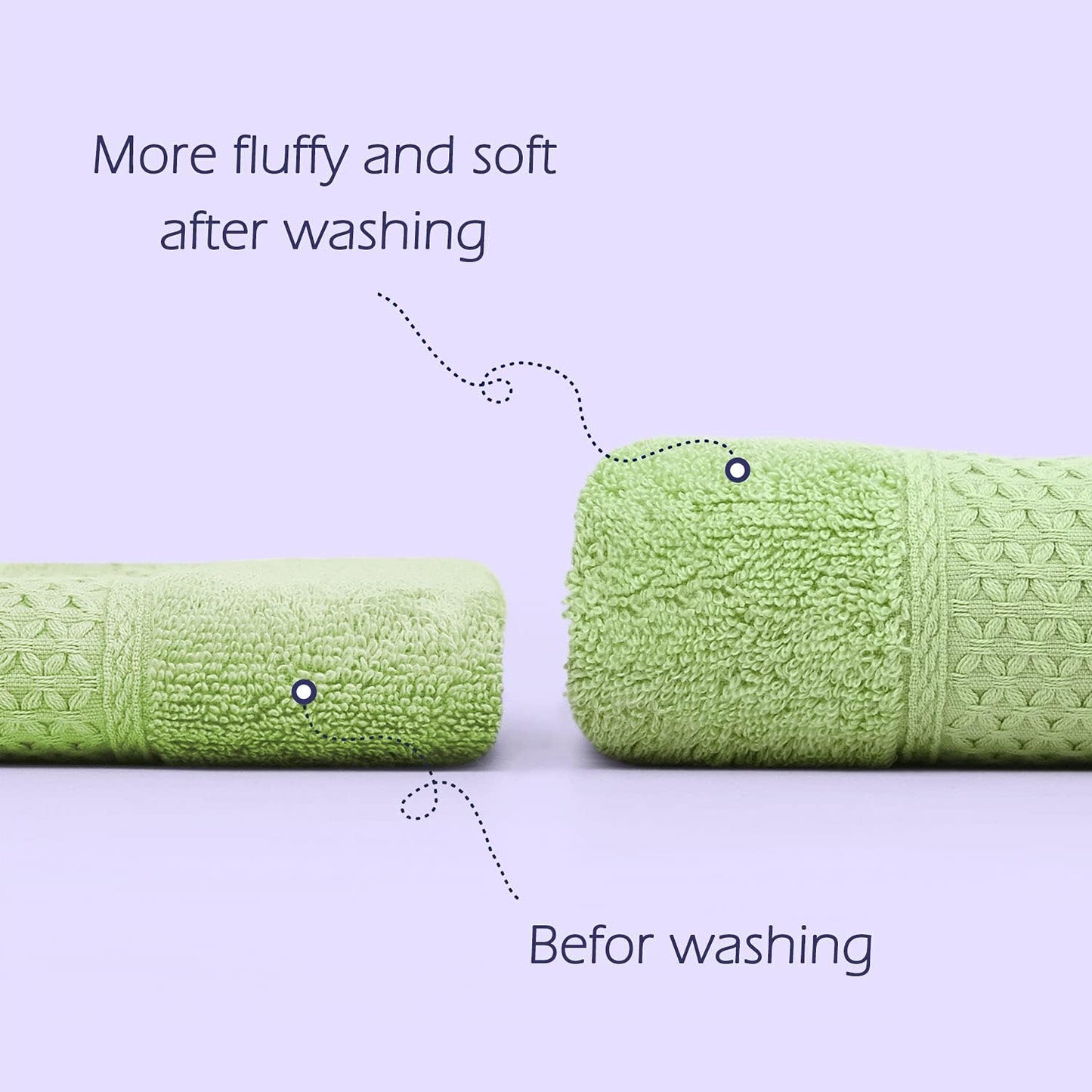 Cotton Hand Towels and Wash Cloths Set - Assorted Colors | 6 Towels & 6 Washcloths