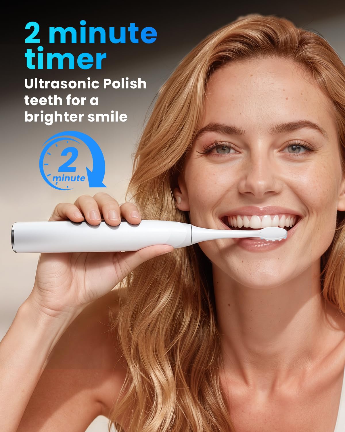 Onlyone Sonic Electric Toothbrush for Adults, Rechargeable Ultrasonic Electric Toothbrush with 8 Brush Heads, Travel Case, Charging Base & Wireless Charging - 5 Modes with Smart Timer