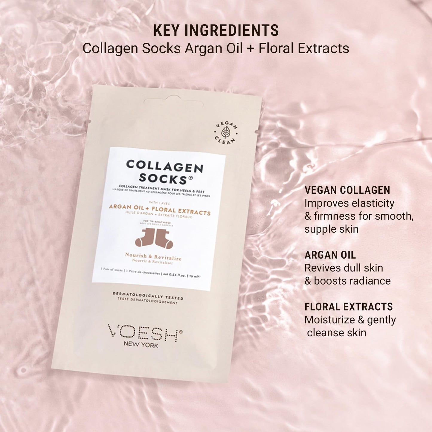 VOESH Collagen & Peeling Socks Duo, Peeling Socks, Collagen Socks, Foot Peel, Moisturizing Spa Socks, Foot Mask, Foot Exfoliator, Foot Care, Vegan