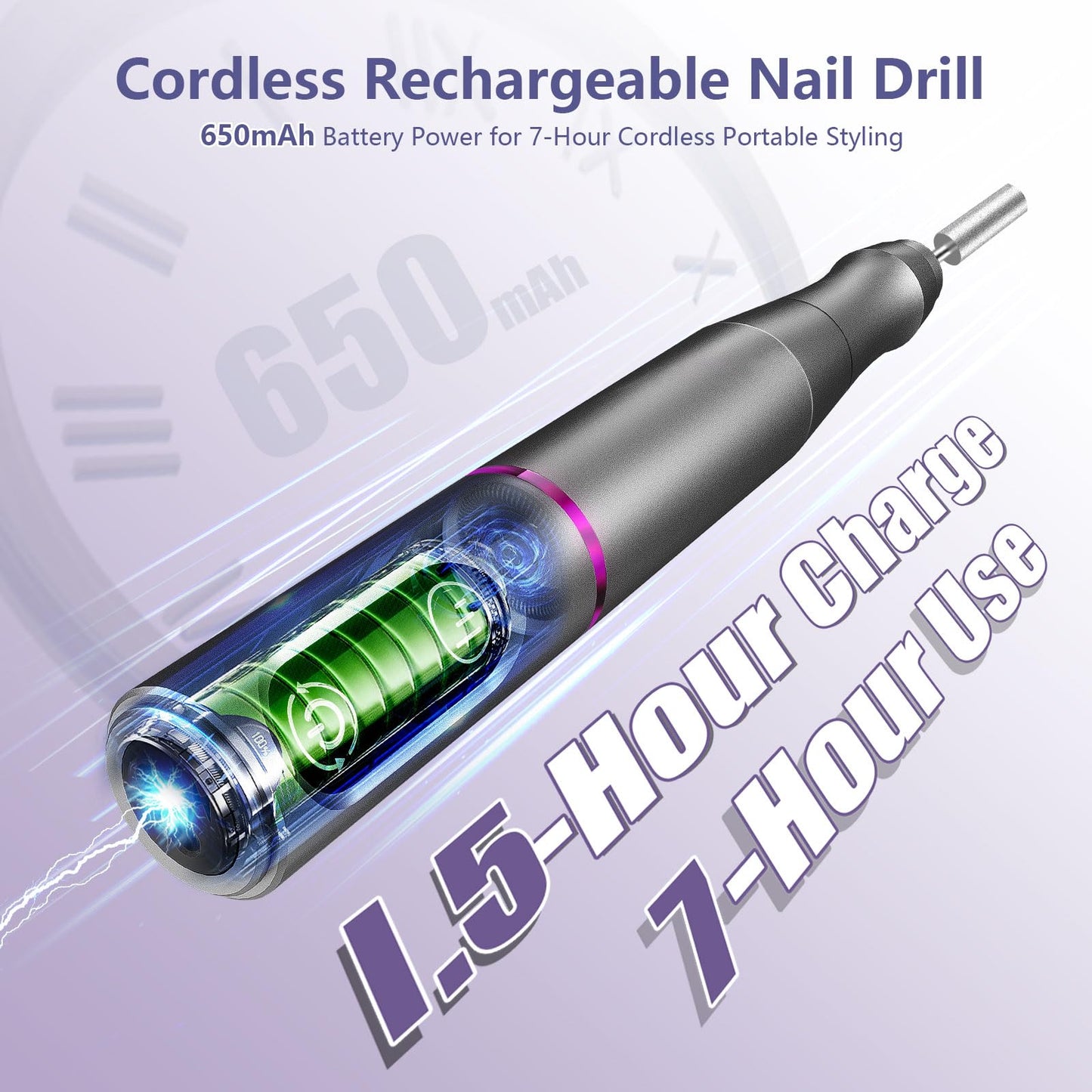 TUOBEO Cordless Nail Drill, Rechargeable Electric Nail File, 11 Bits