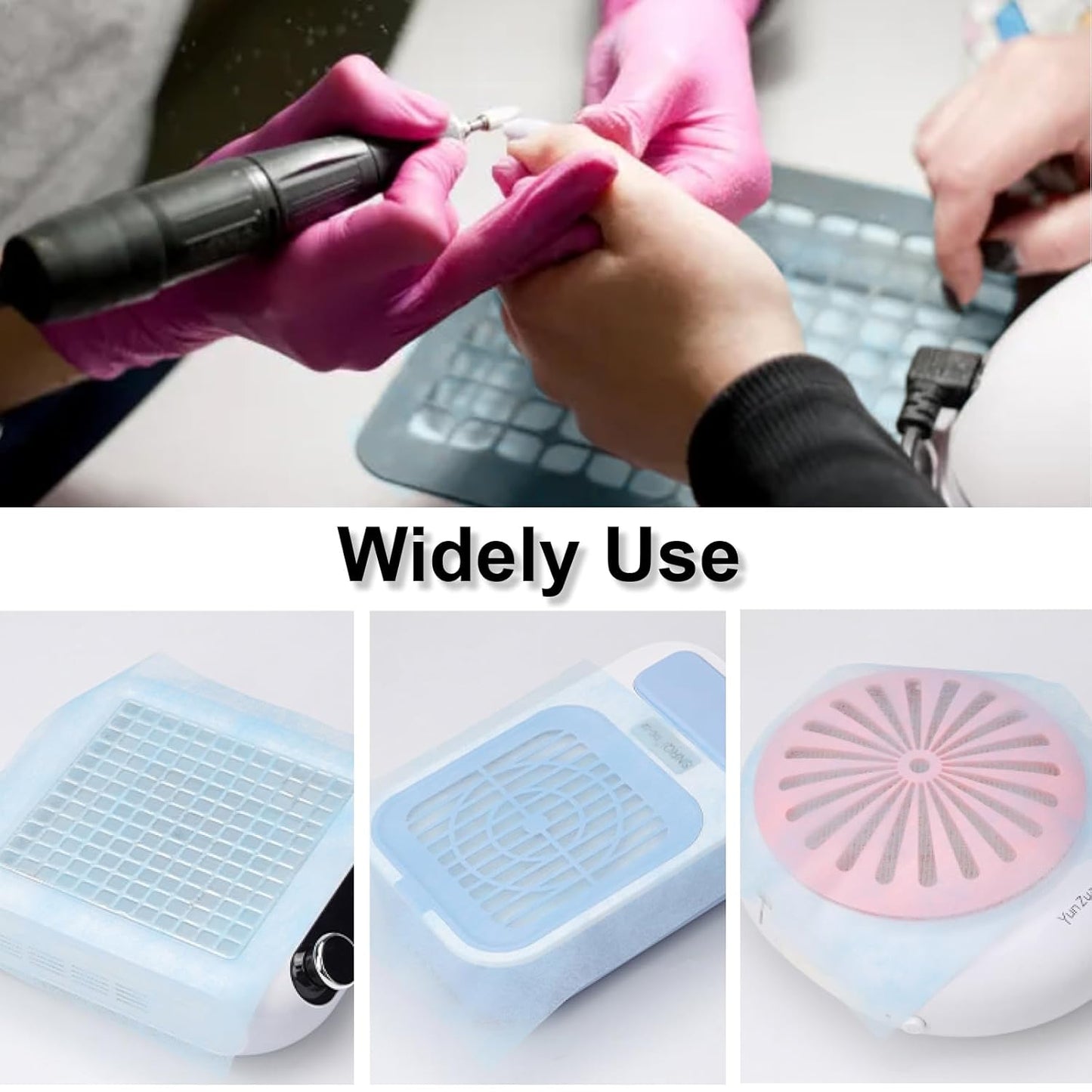 Nail Dust Collector Filters - 200PCS Super Strong Disposable Filters for Nail Vacuum Machines | Blue
