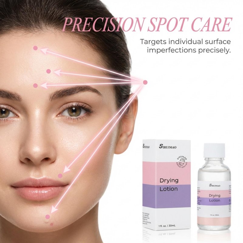 SIRUIMAO Overnight Drying Lotion for Surface Blemishes - Fast Acting Bi-Phase Pink Spot Solution for Face & Body - Soothing Calamine & Tea Tree Oil to Dry Out Impurities & Reduce Redness (1 fl oz)