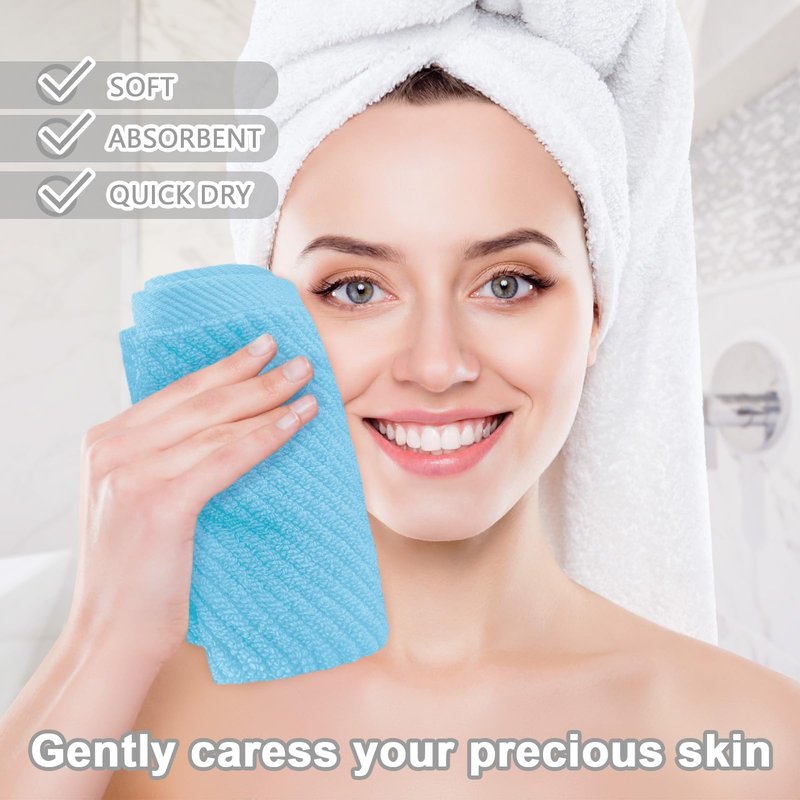 Washcloths for Showering, 6PC Large 13"x13" - Lightweight | Quick Dry | Soft | Absorbent, Thick Cotton Washcloths for Face, Purple Hand Towel Set, Lavender Face Towel for Hotel, Bathroom Essentials