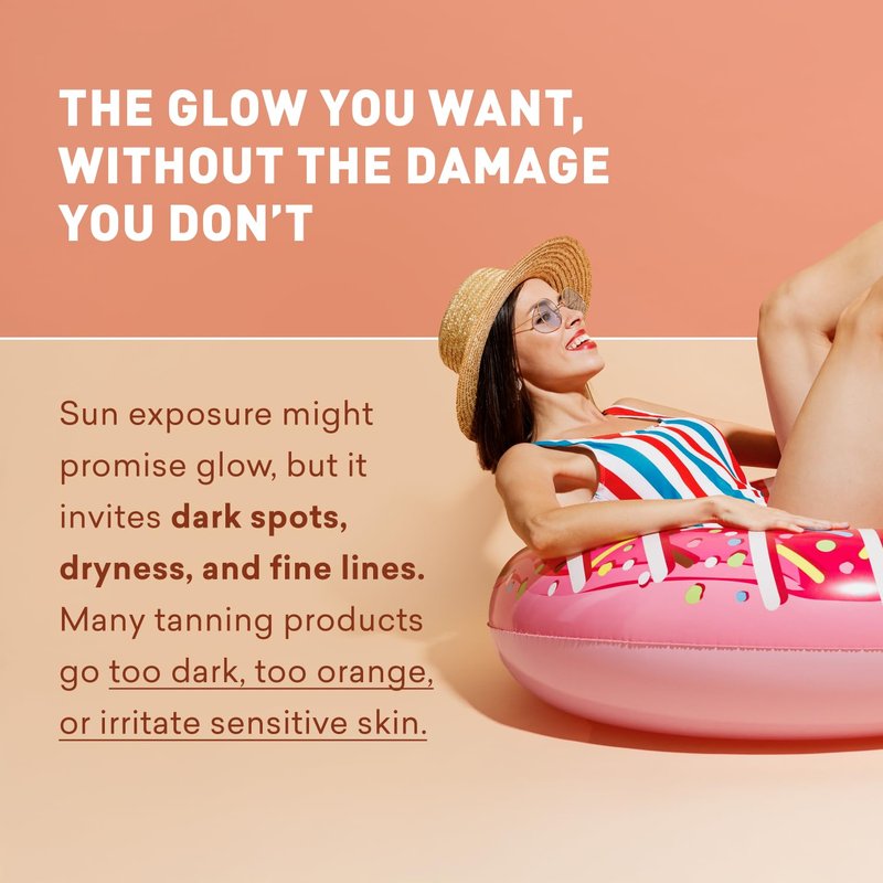 Sunless Tanning Lotion - Light to Medium tones | Indoor Self- Tanner | Body Tanning Lotion | Sun- Kissed Glow| Bronzer Lotion For All Skin Types |Just Nutritive | 8 Oz