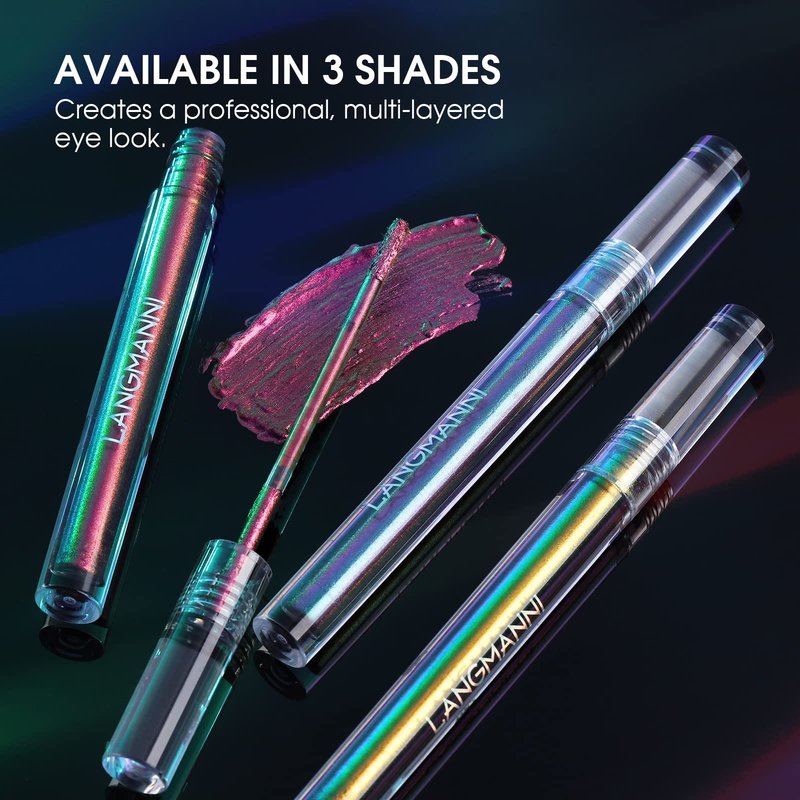 BIOKUSY 3 Colors Metallic Liquid Chameleon Eyeshadow, Multi-Dimensional Eye Looks, Long-lasting Holographic Glitter Multichrome Eyeshadows Makeup (#Peacock+Wonder+Ember)