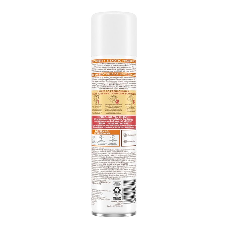 Batiste Dry Shampoo Tropical - Refreshing Hair Cleanser | 6.73 Ounce (Pack of 2)