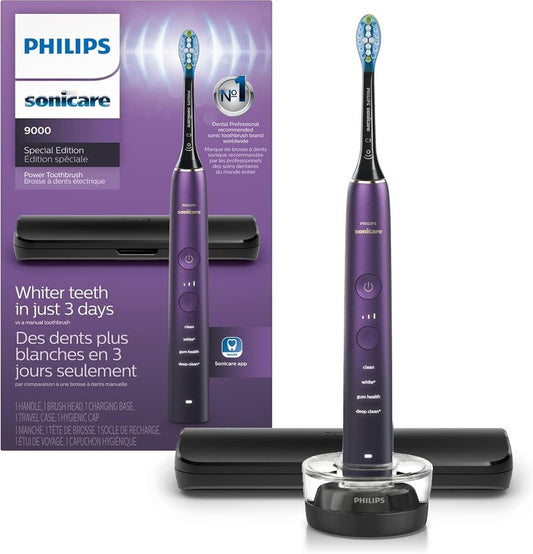 Philips Sonicare DiamondClean 9000 Electric Toothbrush - Smart Sonic Technology, 12 Settings, Travel Case | Amethyst, HX9911/91
