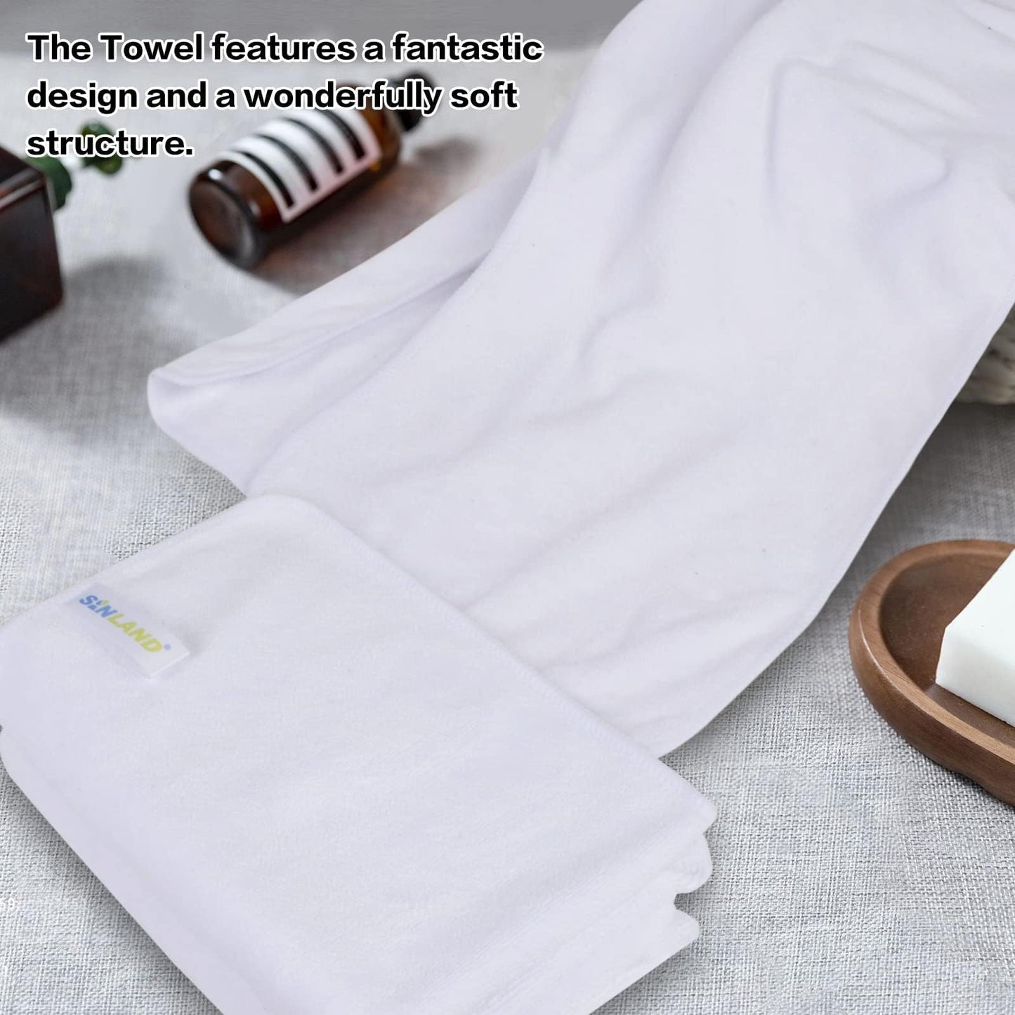 SINLAND Microfiber Esthetician Towels for Facials 6 Pack White