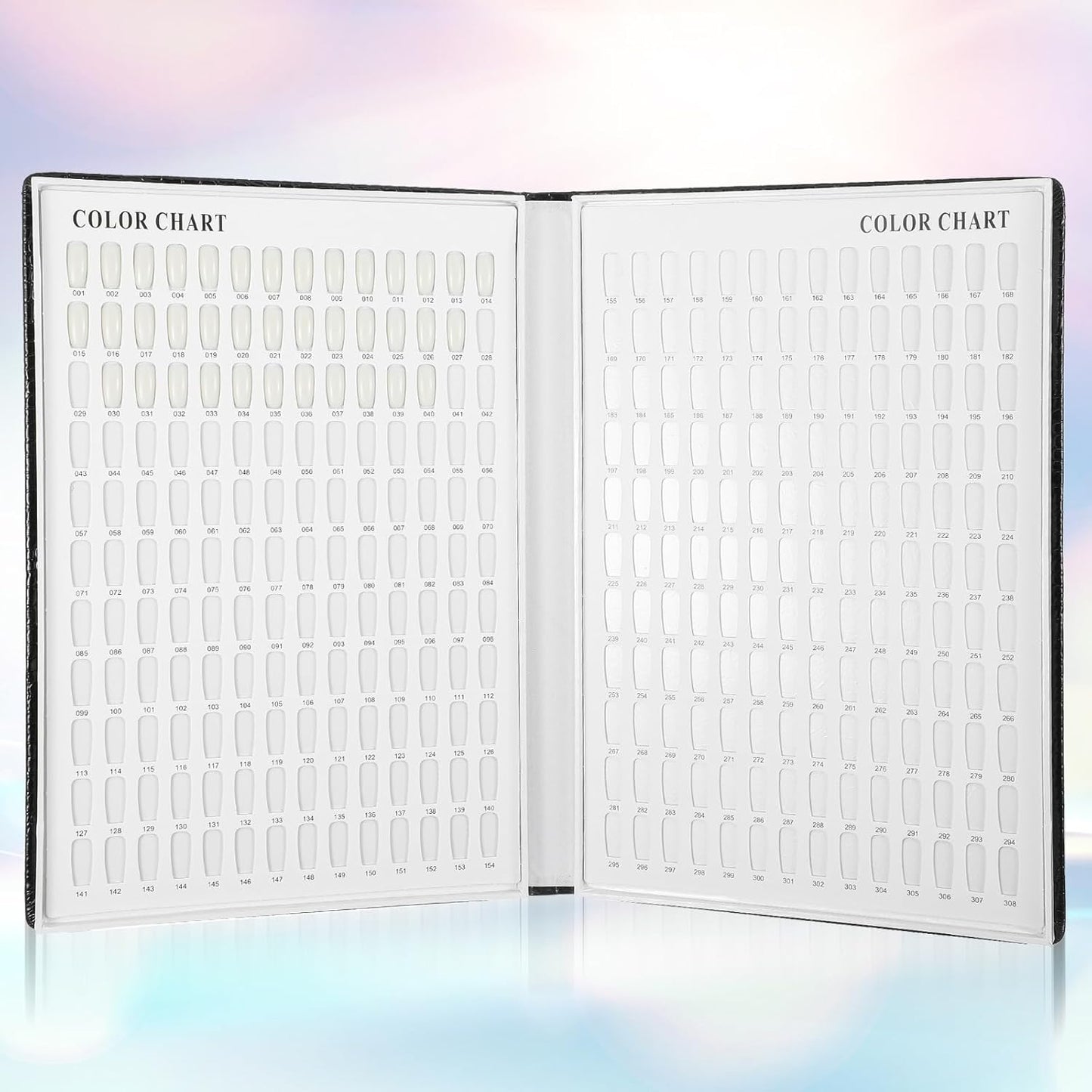Nail Color Chart - Professional 308 Nail Polish Display Book | Swatch Practice Card for Nail Art