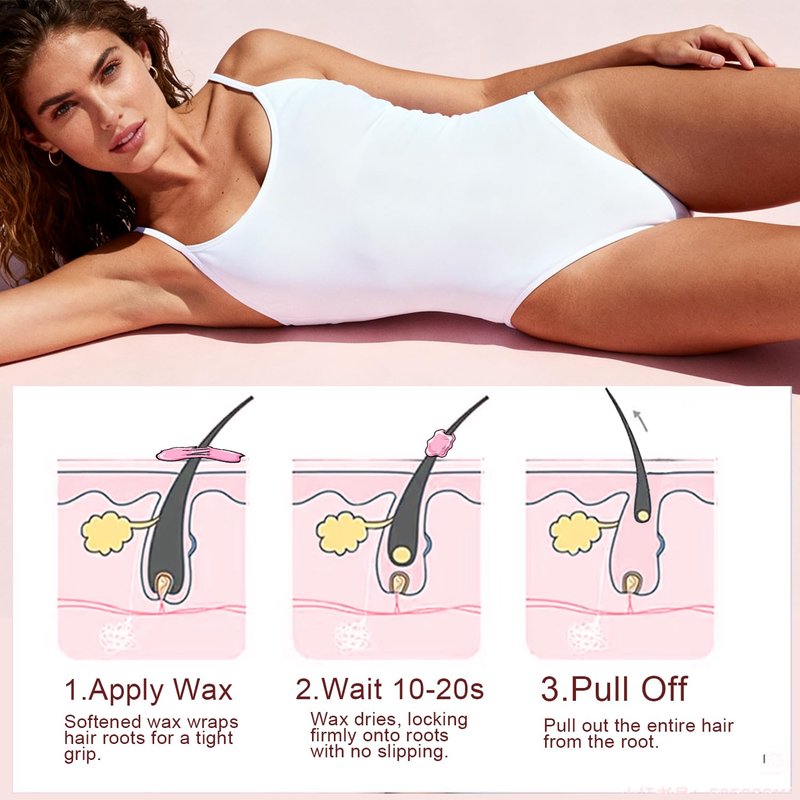 Auperwel Wax Beads for Hair Removal for Brazilian, Eyebrow Waxing 2.5LB with 20 Spatulas, Hard Wax Beads for Hair Removal (300g/10.5oz) with10pcs Applicators, At Home Waxing Beads for Face, Eyebrow