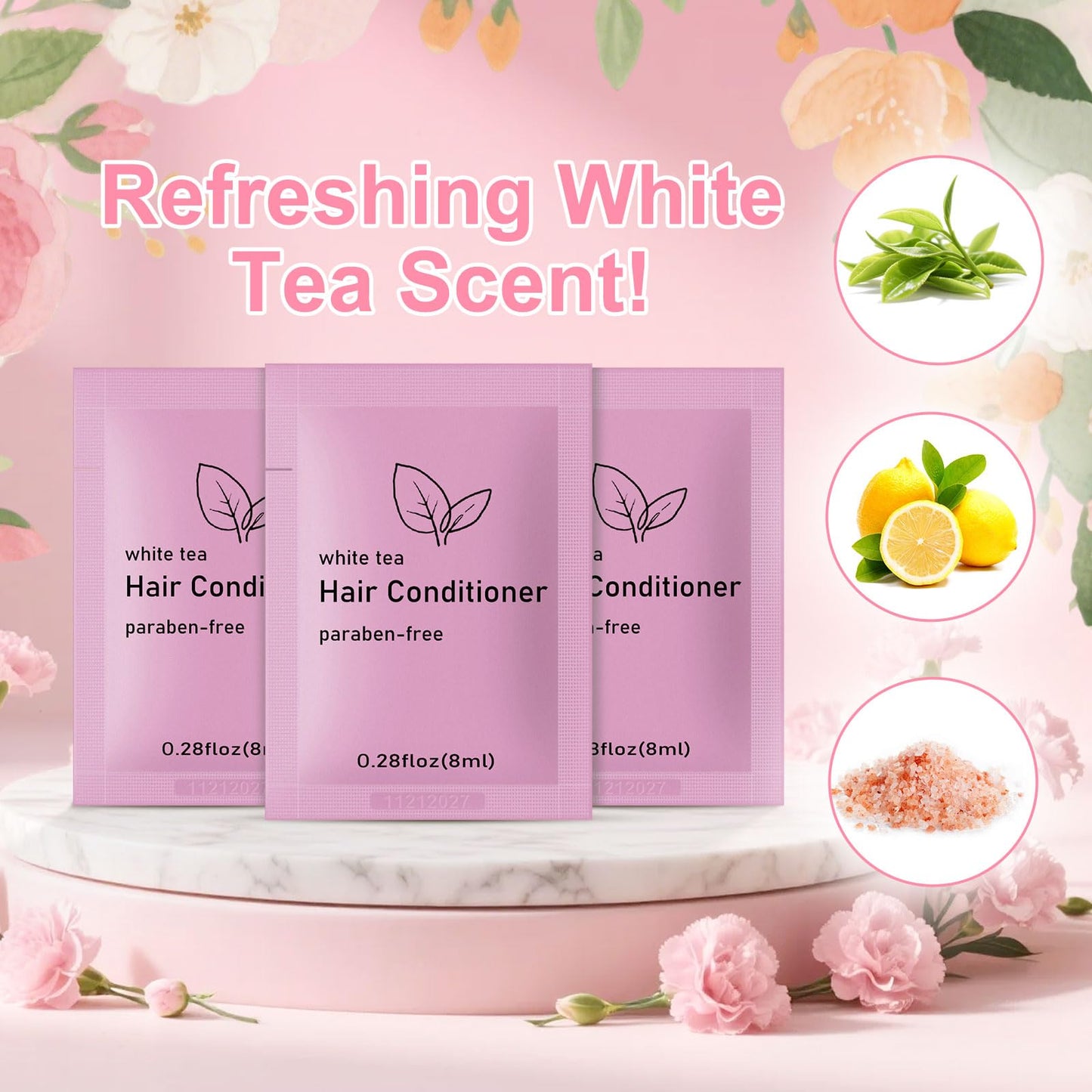 fafortune Travel Size Conditioner Bulk,White Tea Scent,0.28 fl oz (8ml) Small Size Mini Conditioner,Hotel Supplies Bulk for Guests Airbnbs Homes Resorts Offices and Gyms (pack of 200, white tea)