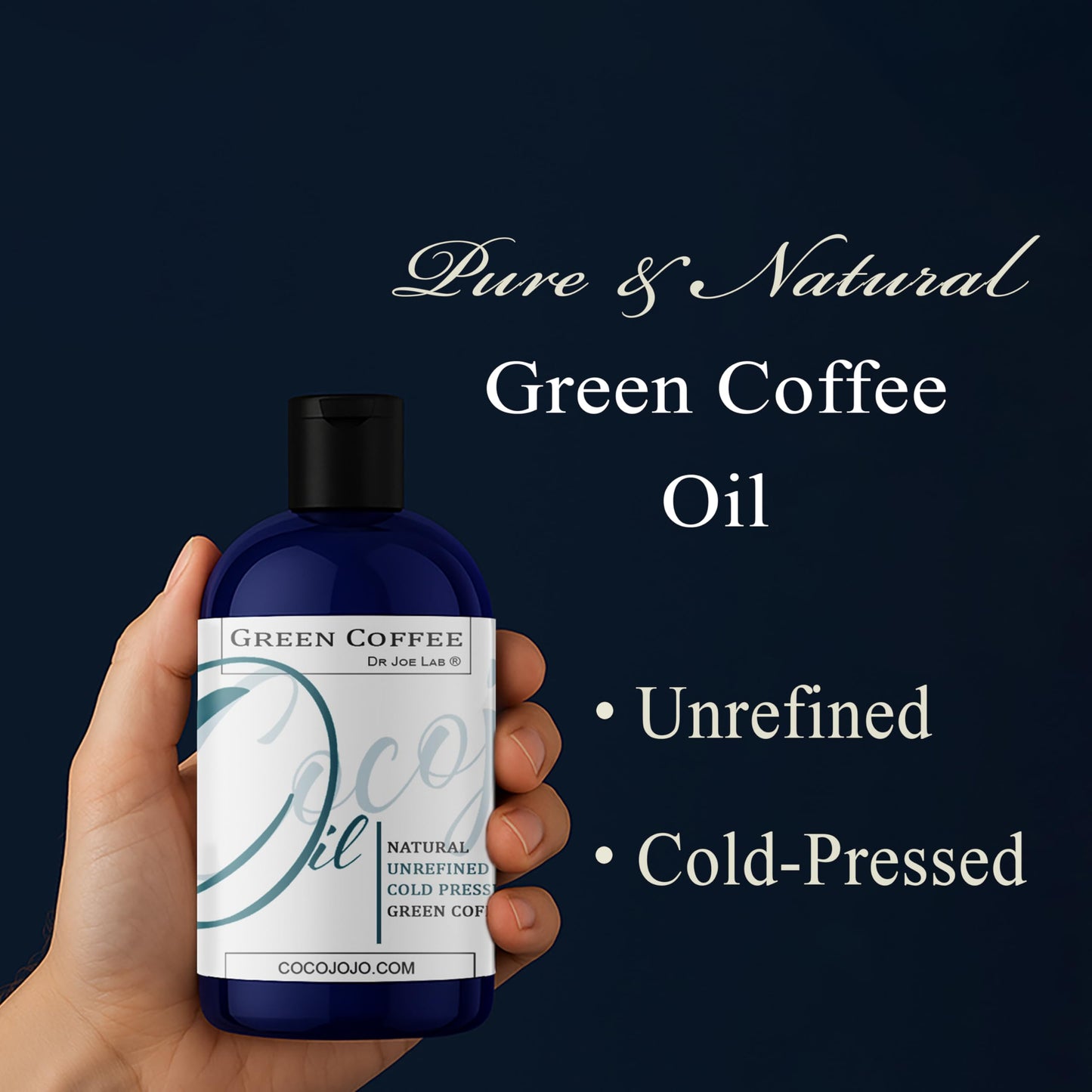 Dr Joe Lab Green Coffee Bean Oil - Pure, Unrefined, Cold Pressed, Non-GMO Carrier Oil for Skin, Hair, Nails, Body, Face & More - 4 oz - Natural Antioxidant