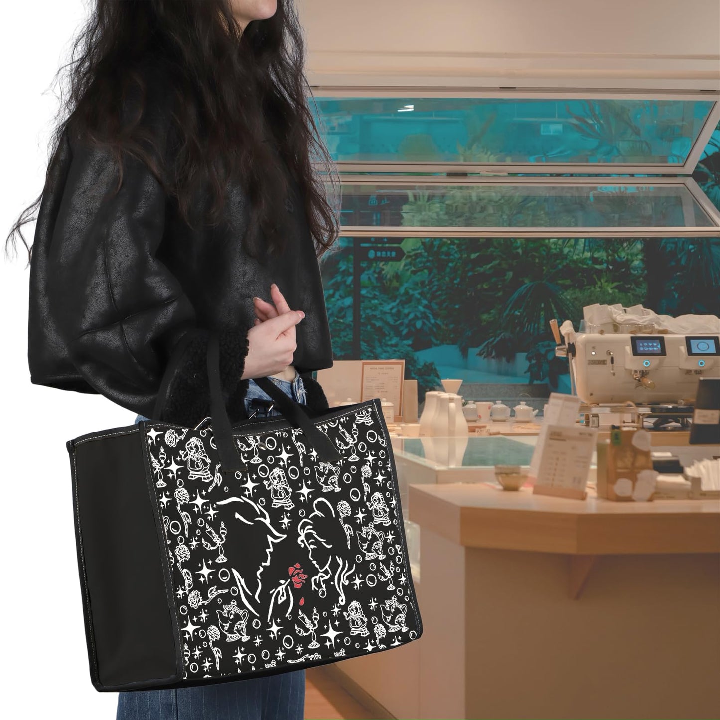 Beast tote Bag Beauty Princess Gift Princess Inspired Gifts Fairytale Lover Gift (BLK-Beast LT)