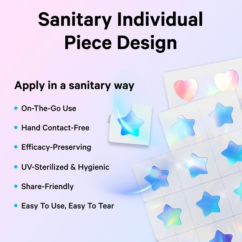 Sosky Hologram Pimple Patches for Face, Hydrocolloid Acne Patches with Salicylic Acid, Cute Star Zit Stickers,Colorful Blemish Covers,144 Count Blue Pink Star Heart Moon Cloud Butterfly Flower