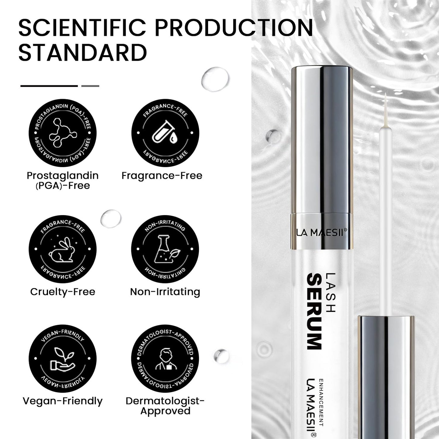Lash Serum | Eyelash Growth Serum for Longer, Thicker Lashes - Vegan & Cruelty-Free (5mL)