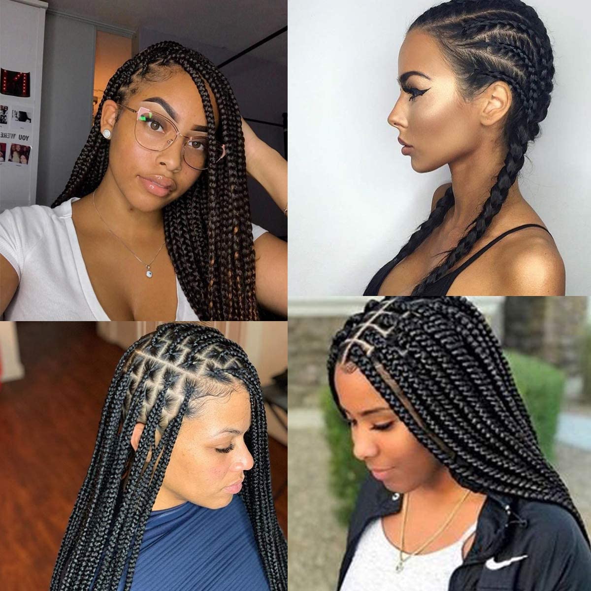 Callia Pre Stretched Braiding Hair 24 Inch 8 Packs Ombre Professional Prestretched Synthetic Braiding Hair Itch Free Yaki Synthetic Hair Extension for Crochet Twist (24Inch, 1B)