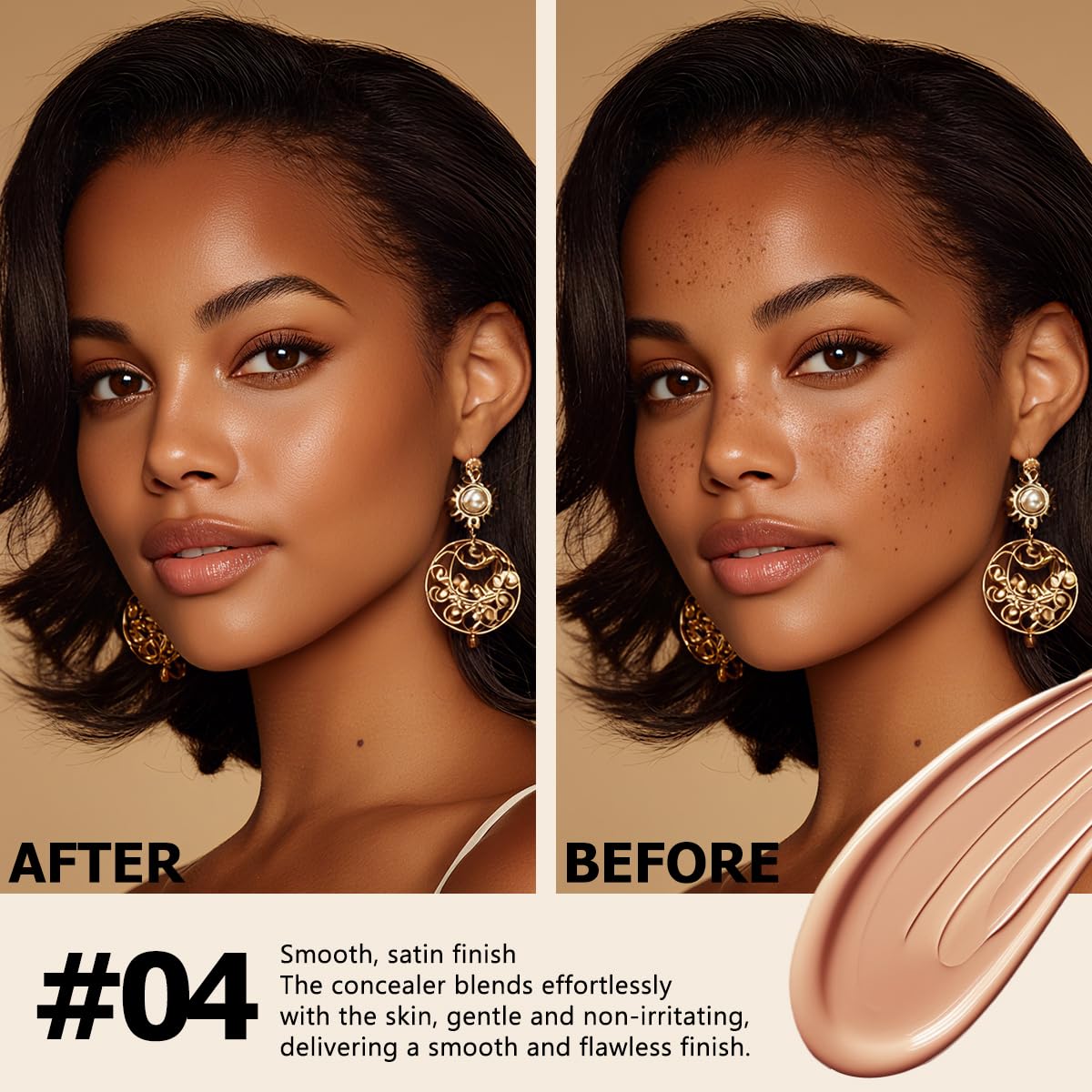 QIC Under Eye Concealer - Hydrating Concealer Full Coverage for Dark Circles, Spots, Acne & Blemishes Delivers A Satin Finish, Long Wear Cruelty-Free, Medium Neutral, 0.34 FL.OZ