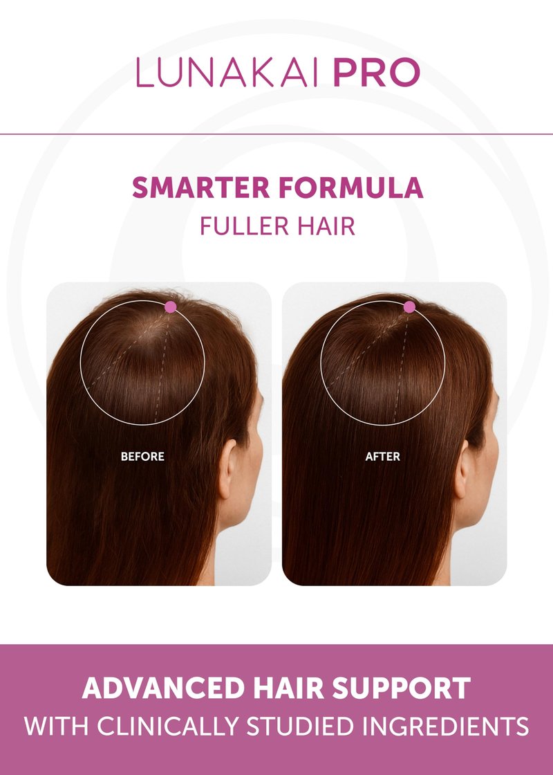 Lunakai USA Made Hair Growth Supplement for Women - Advanced 20 Nutrient with Marine Collagen, Saw Palmetto, Biotin & Keratin - Daily Hair Vitamins for Thicker Strands - 90 Capsules