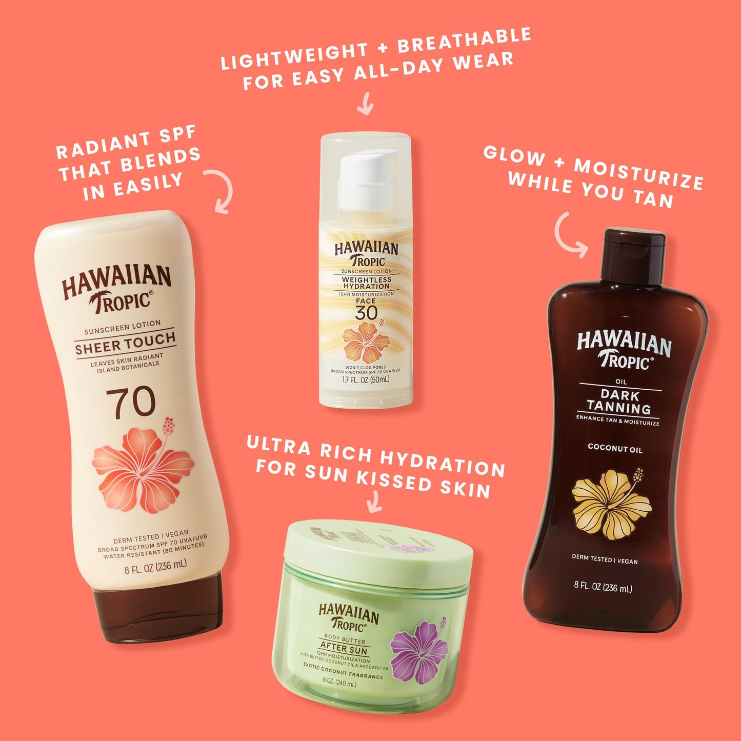 Hawaiian Tropic Sheer Touch SPF 70 Sunscreen Lotion, 8 Fl Oz