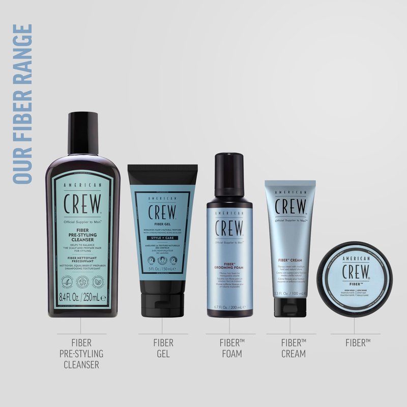 American Crew Men's Fiber Cream, Medium-Firm Hold Styling for Frizz Control & Defined Texture, Natural Shine, 3.3 fl oz