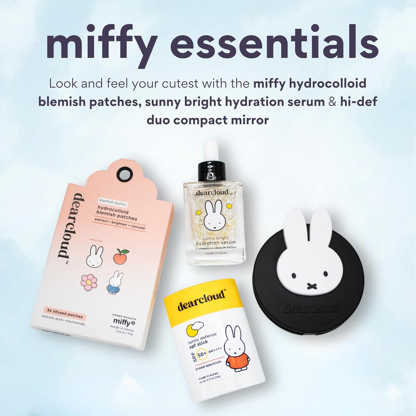 Miffy Sunny Defense Sun Stick SPF 50+ | Korean Sunscreen for Face - Travel Size (.77 oz)