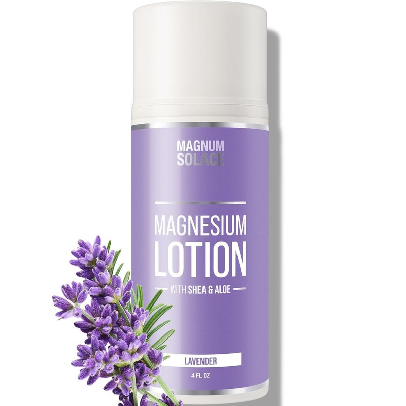 Magnum Solace Magnesium Lotion - Soothing Aloe & Shea Formula | Lavender Scented 8 oz
