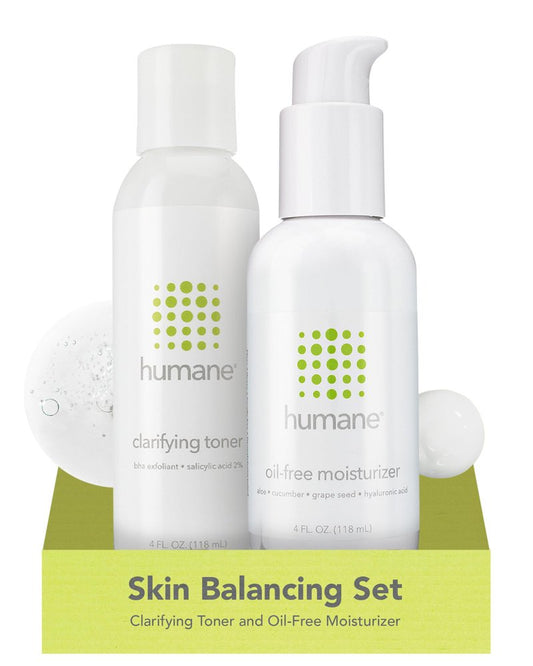 Humane Clarifying Toner and Oil-Free Moisturizer Bundle - Acne Treatment for All Skin Types