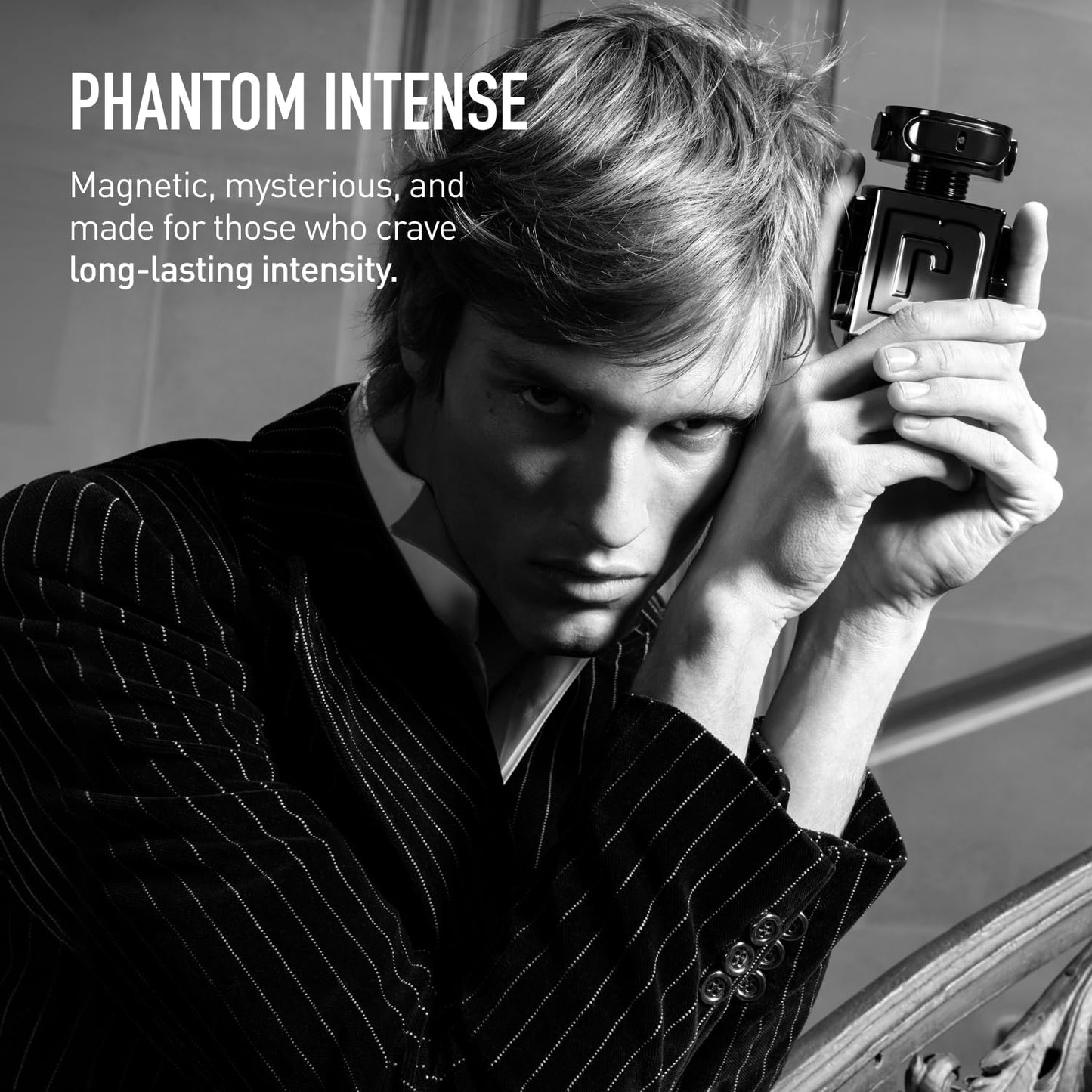 Phantom Eau de Parfum for Men - Aromatic Ambery Fragrance with Lavender, Orange Blossom & Vanilla - Long-Lasting Refillable Spray from Paris