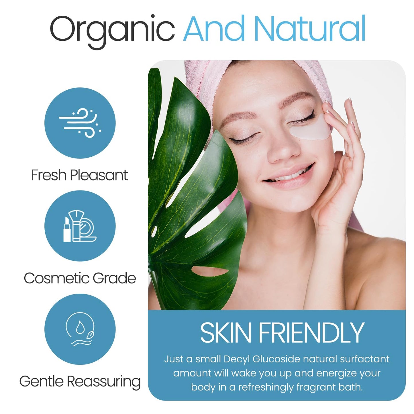 Talsen Chemicals Decyl Glucoside Organic 946 mL / 32 Oz Mild Non-Ionic Surfactant - Plant Based Gentle Cleansing & Foaming Agent for DIY Cosmetics Skincare & Haircare, Versatile Emulsifying Agent