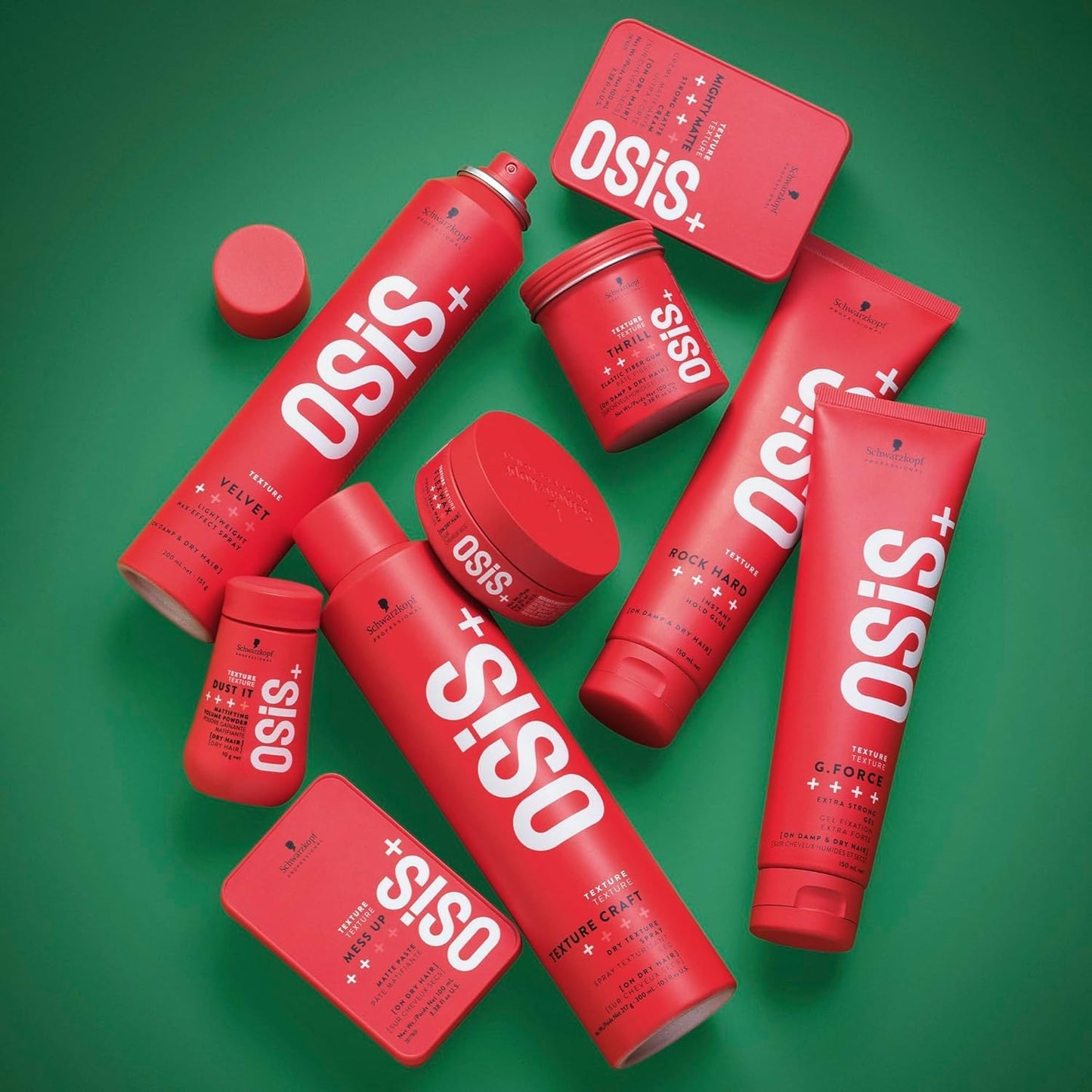 OSiS+ Dust It Mattifying Volume Powder (0.35 oz) and Flexwax Ultra Strong Hair Styling Cream Wax (2.8 oz) Bundle