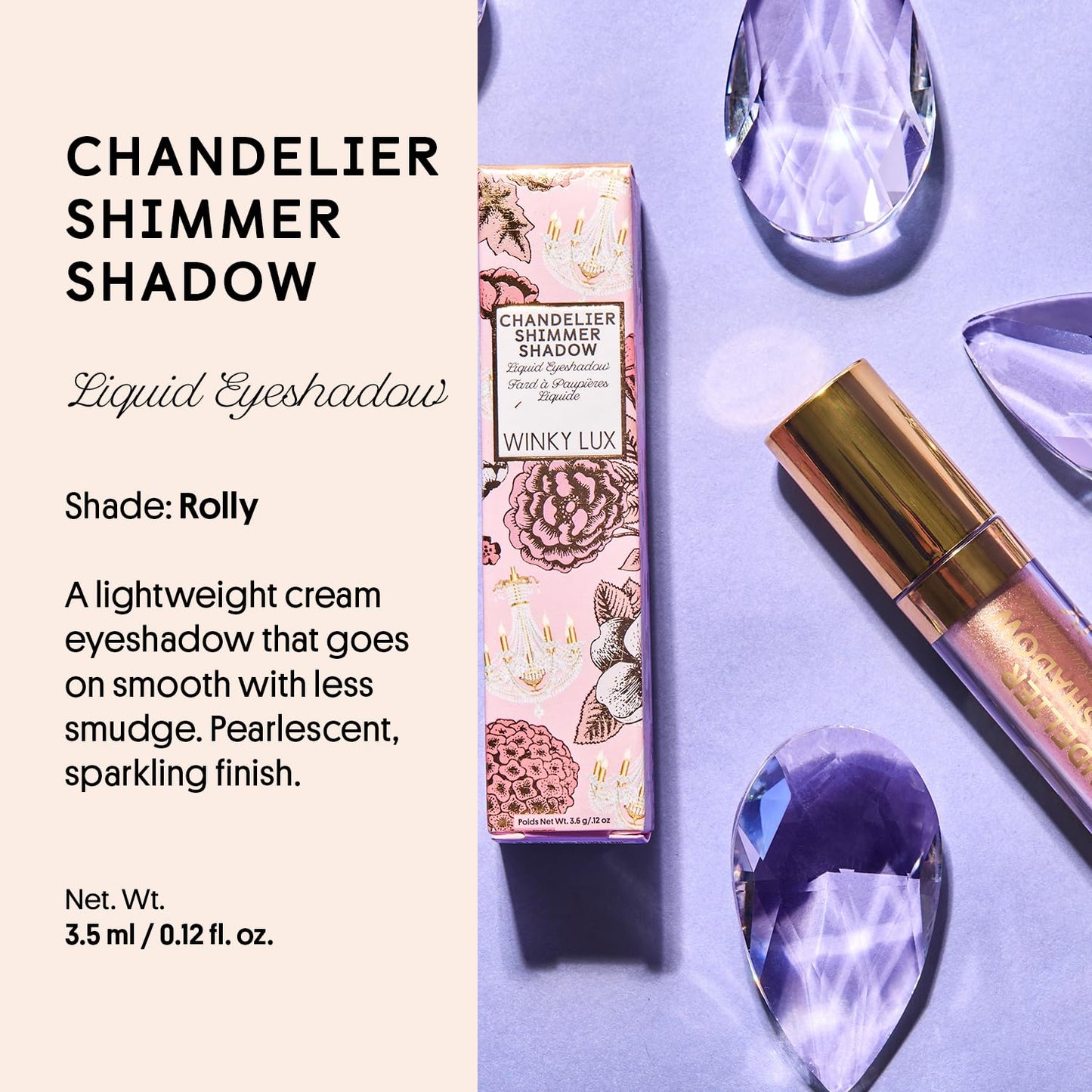 Winky Lux Chandelier Shimmer Cream Eyeshadow - Liquid Glitter Eyeshadow, Long Lasting Crease Free, One Swipe Coverage and Sparkle, Gold, Bottle Pop