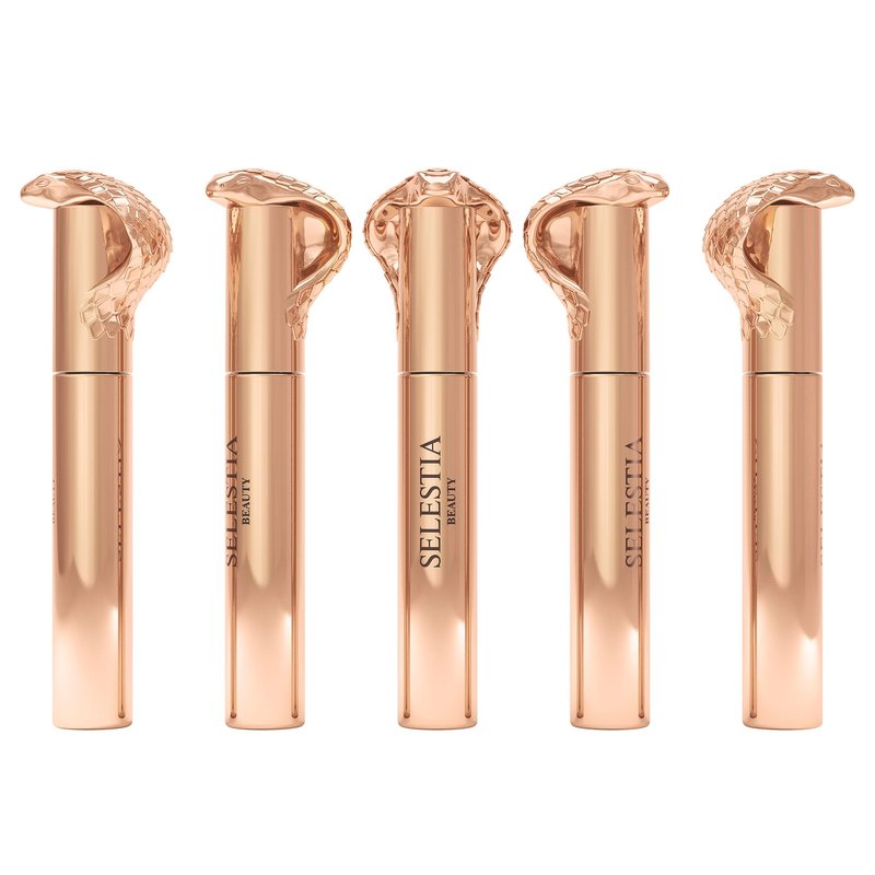 SELESTIA BEAUTY Black Mascara Queen Cobra – Volumizing, Curling, Lengthening – Soft Brush for Smooth Application – Long-Lasting & Weather-Proof – 0.34 fl.oz. - Made in Italy