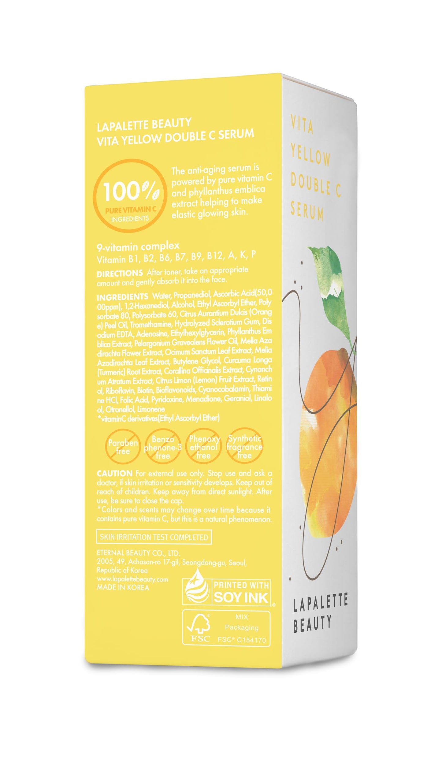 LAPALETTE Vita Yellow Double C Serum | Indian Gooseberry & 9 Essential Vitamins | Nourishing & Skin Firming Effects | Antioxidant Benefits | Blemish-prone skin | Korean Skincare 1.18 Fl.oz