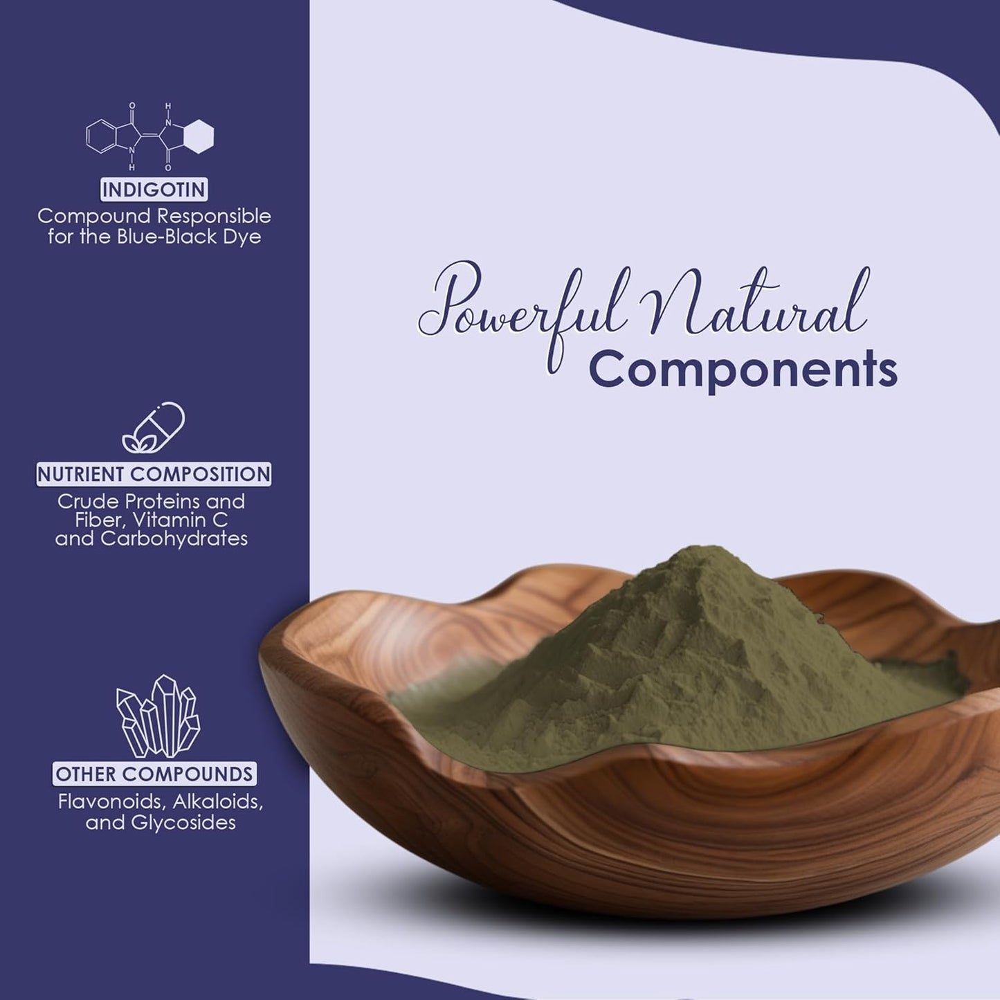 Indigo Leaf Powder - 100% Natural Herbal Tint for Rich Dark Hair Color - 1Kg (35oz)