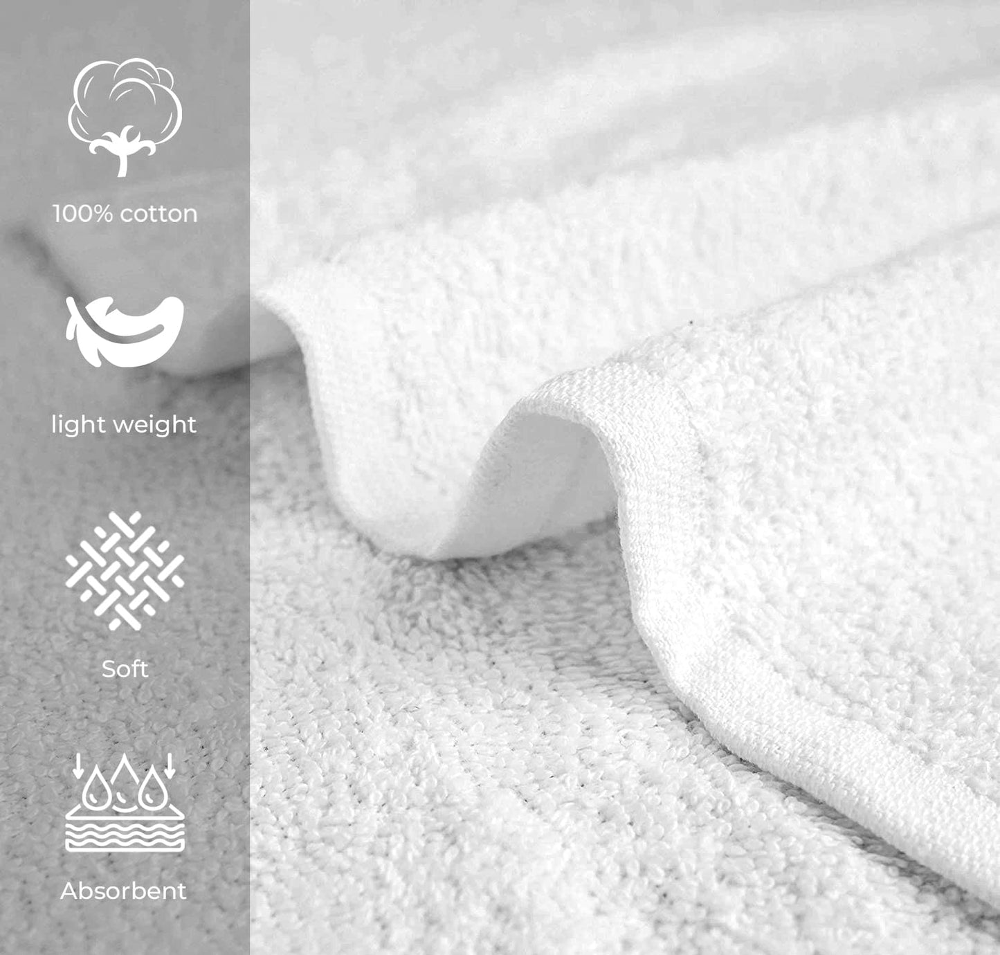 Avalon Towels Salon Towel - White Hand Towels Bulk Pack of 24-100% Cotton Absorbent Spa, Facial & Gym Towel for Working Out - 16x27 Inches (Not Bleach Proof)