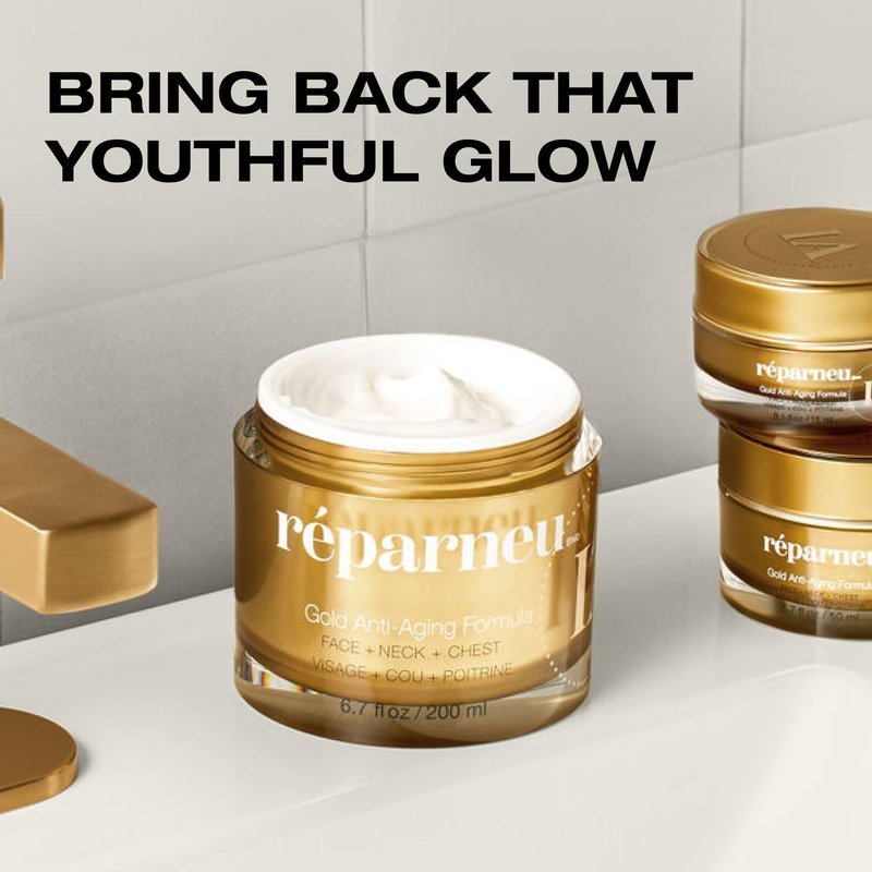 InfiniteAloe réparneu Gold Anti-Aging Formula, Neck Firming, Face Tightening, Anti Wrinkle Face Cream - Organic Aloe Powered with Collagen, Peptides & Retinyl - 0.5oz Jar